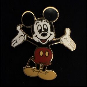 Disney Mickey Mouse Pinback Enamel Pin Red Shorts Vintage Y2K 2000